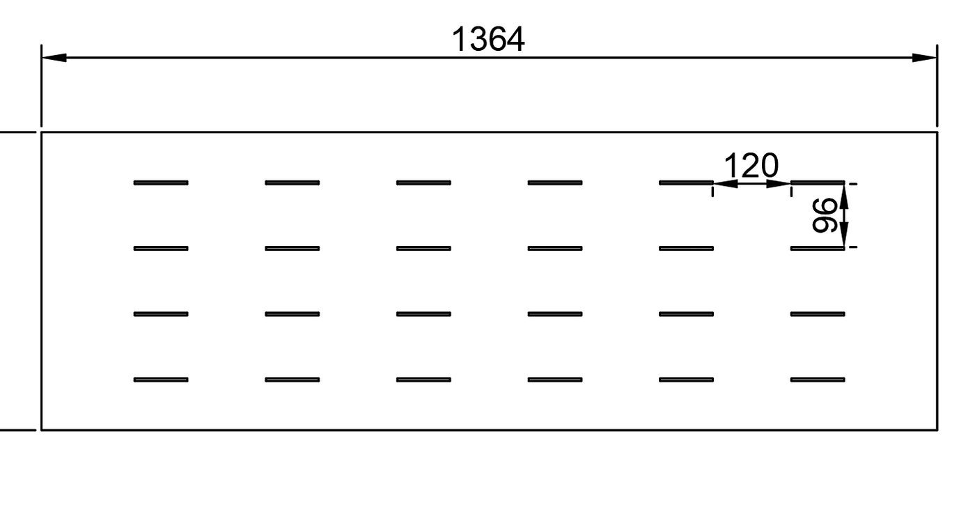 滿條孔尺寸圖：長條孔上下對齊，孔長 120、上下間距 96
