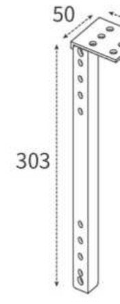 協洋目錄線圖：檔板吊架，長 303、上方 50 寬鎖片