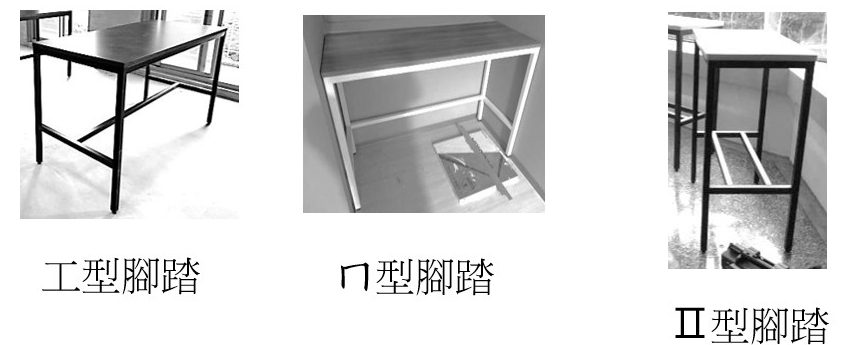 工型、ㄇ型、Ⅱ型三種腳踏的實物照片